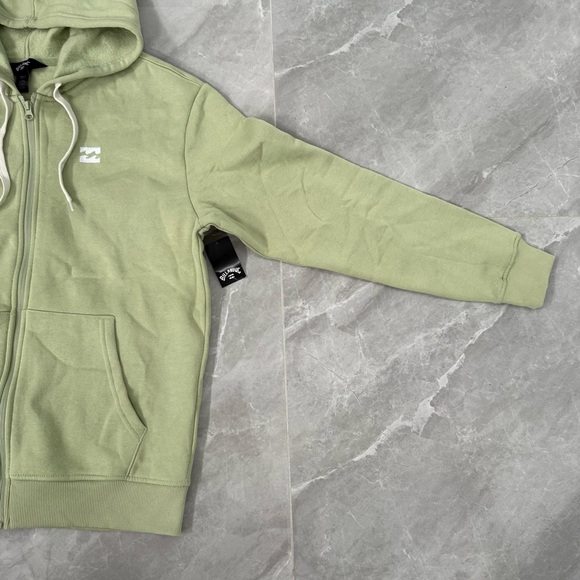 Women’s Billabong Rhodes Full Zip Hoodie Jacket Pockets Sage Green Size Small - Picture 4 of 16